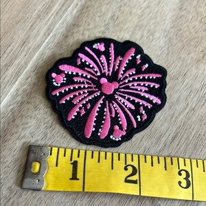 Embroidered Pink and Black Patch
